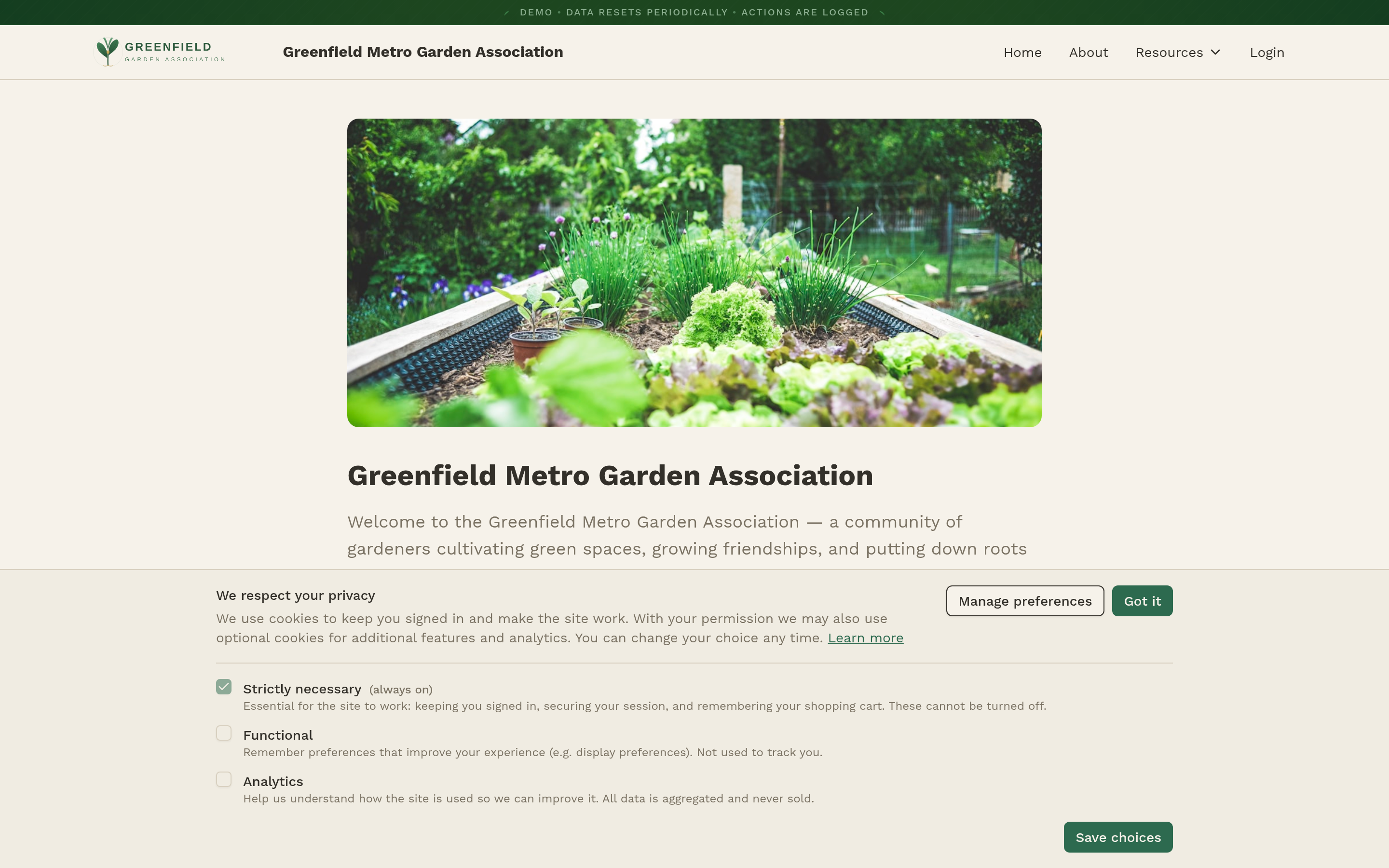The Manage preferences dialog showing per-category toggles