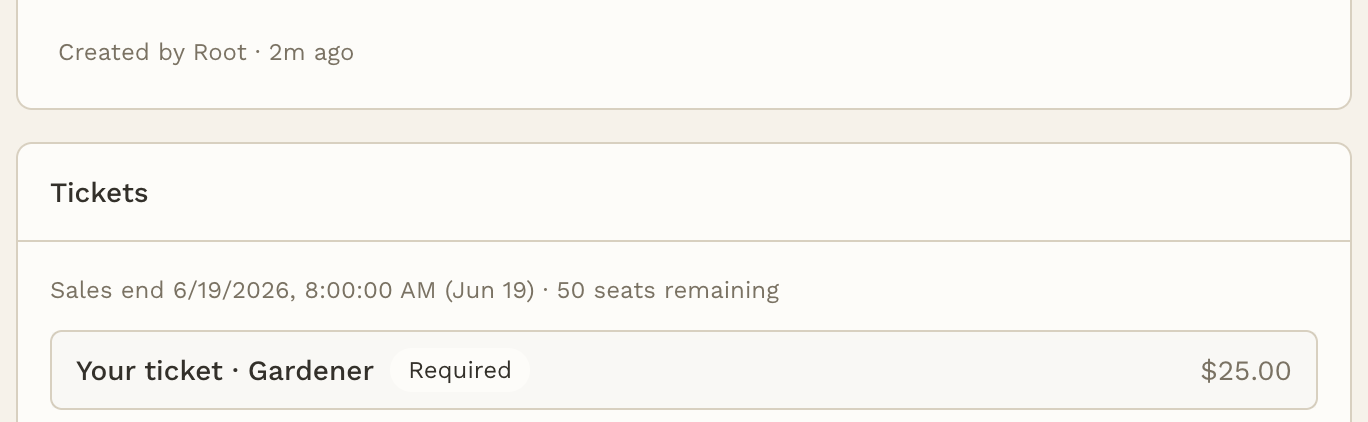 The Tickets panel as a Comptroller sees it, with Buy ticket, Buy for another member, and Comp ticket buttons.